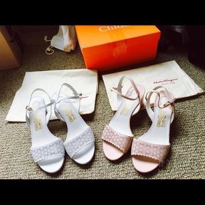 Ferragamo Heels With Lace. NEW.