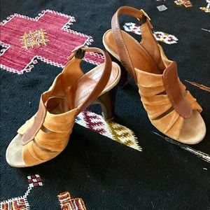 Chie Mihara Suede Slingback Sandals. Size 39.