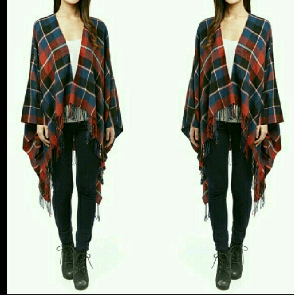 Plaid Poncho