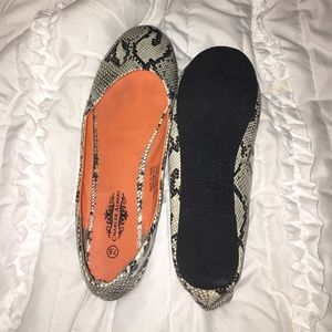 Snake print flats