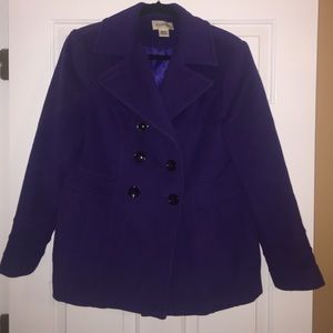 Purple Wool Pea Coat