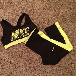 Nike dri fit Capri and sports bra set
