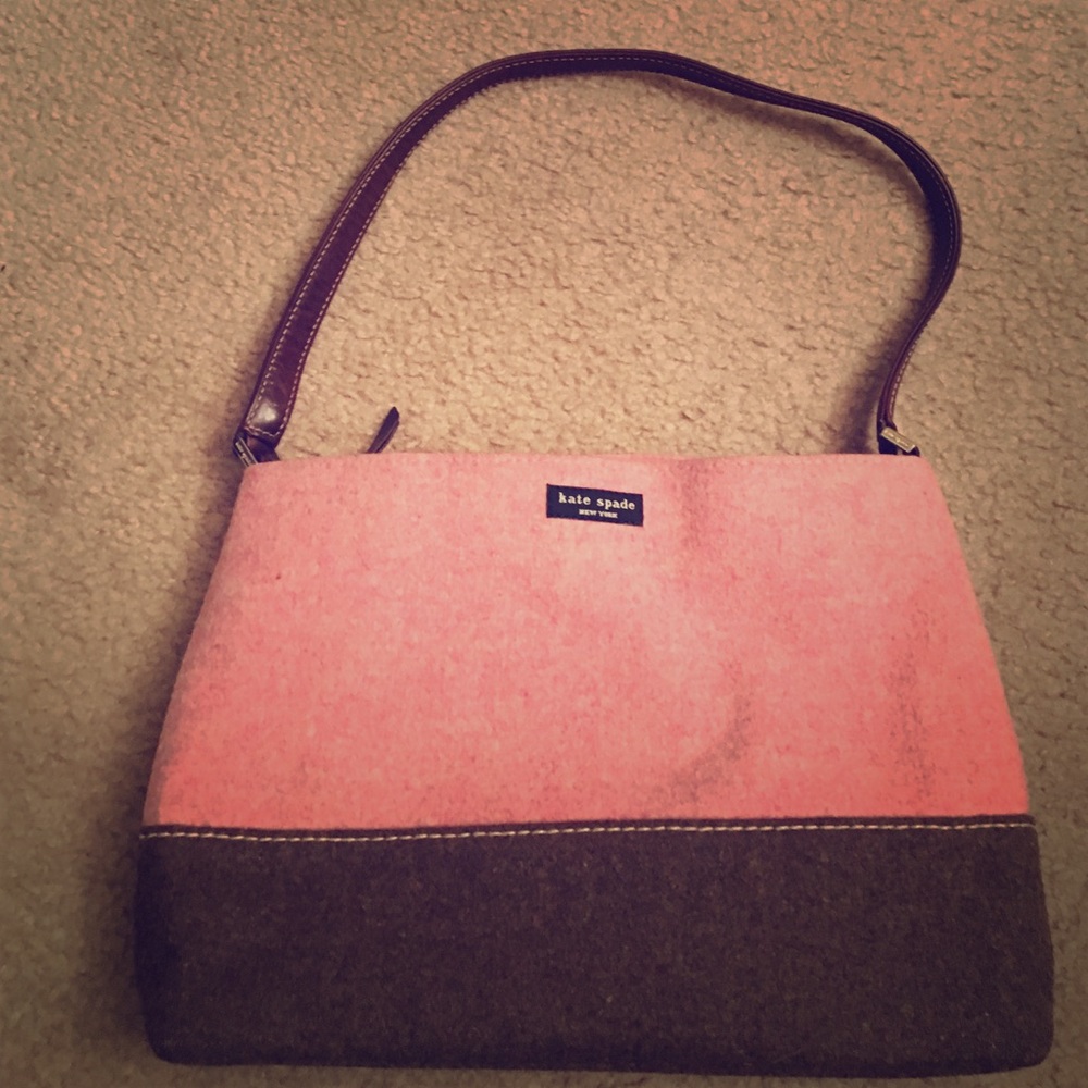 Authentic Kate Spade pink and brown shoulder purse
