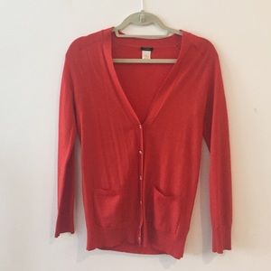 Burnt orange J.Crew cardigan