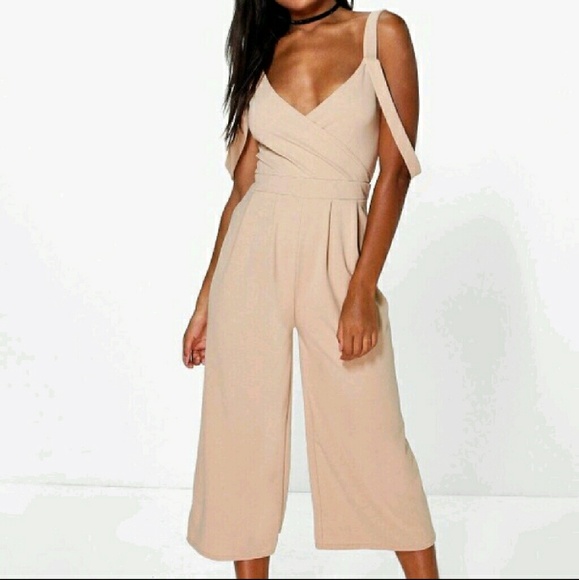 Boohoo Pants - Boohoo Drape Shoulder Romper
