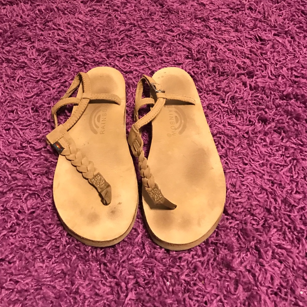 T Strap Rainbow Sandals