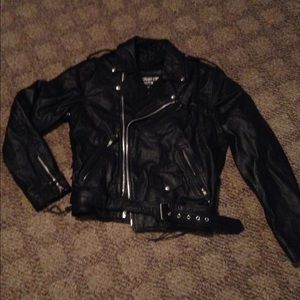 Leather Biker Coat