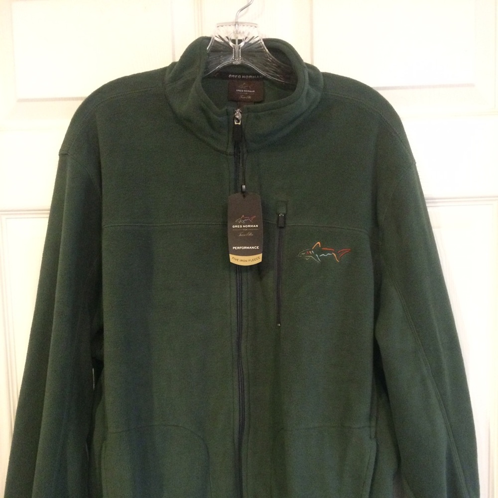 NWT Greg Norman men's green zip up fleece sz Large