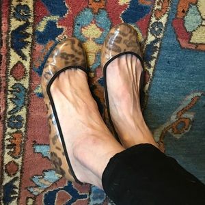 Jcrew patent leather leopard print flats. Size 7.5