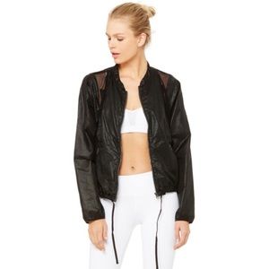 alo yoga sunset jacket in guava