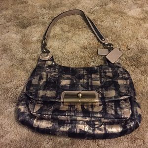 Gold and Black Coach Shoulder Purse