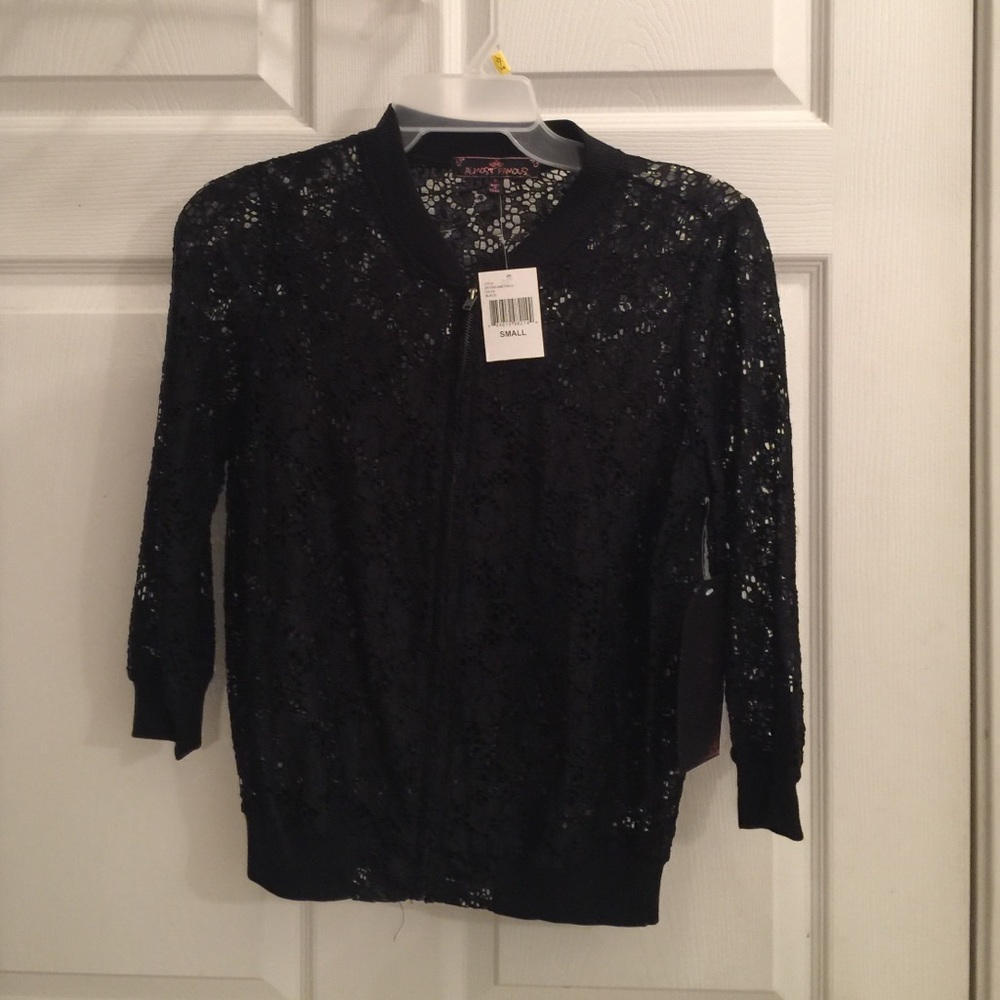 ❗️SOLD❗️Almost Famous black lace jacket NWT!