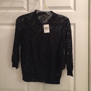 ❗️SOLD❗️Almost Famous black lace jacket NWT!