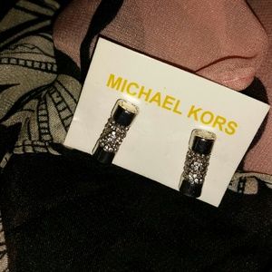 Cylinder silver Michael Kors earrings