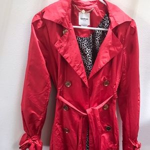 Bebe Red Trench Coat. small