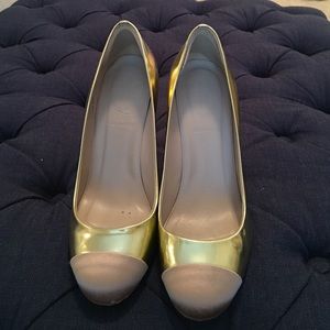 Gold J. Crew Pumps
