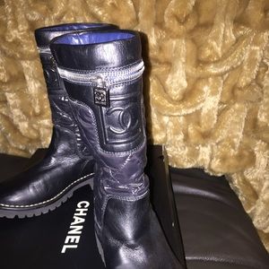 Chanel quilted boots