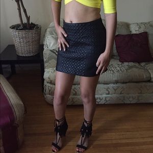 Faux leather mini skirt