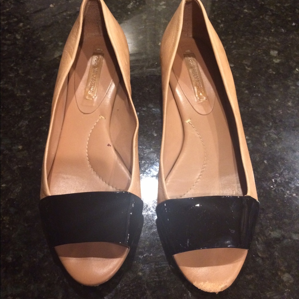 BCBG max azria peep toe wedges