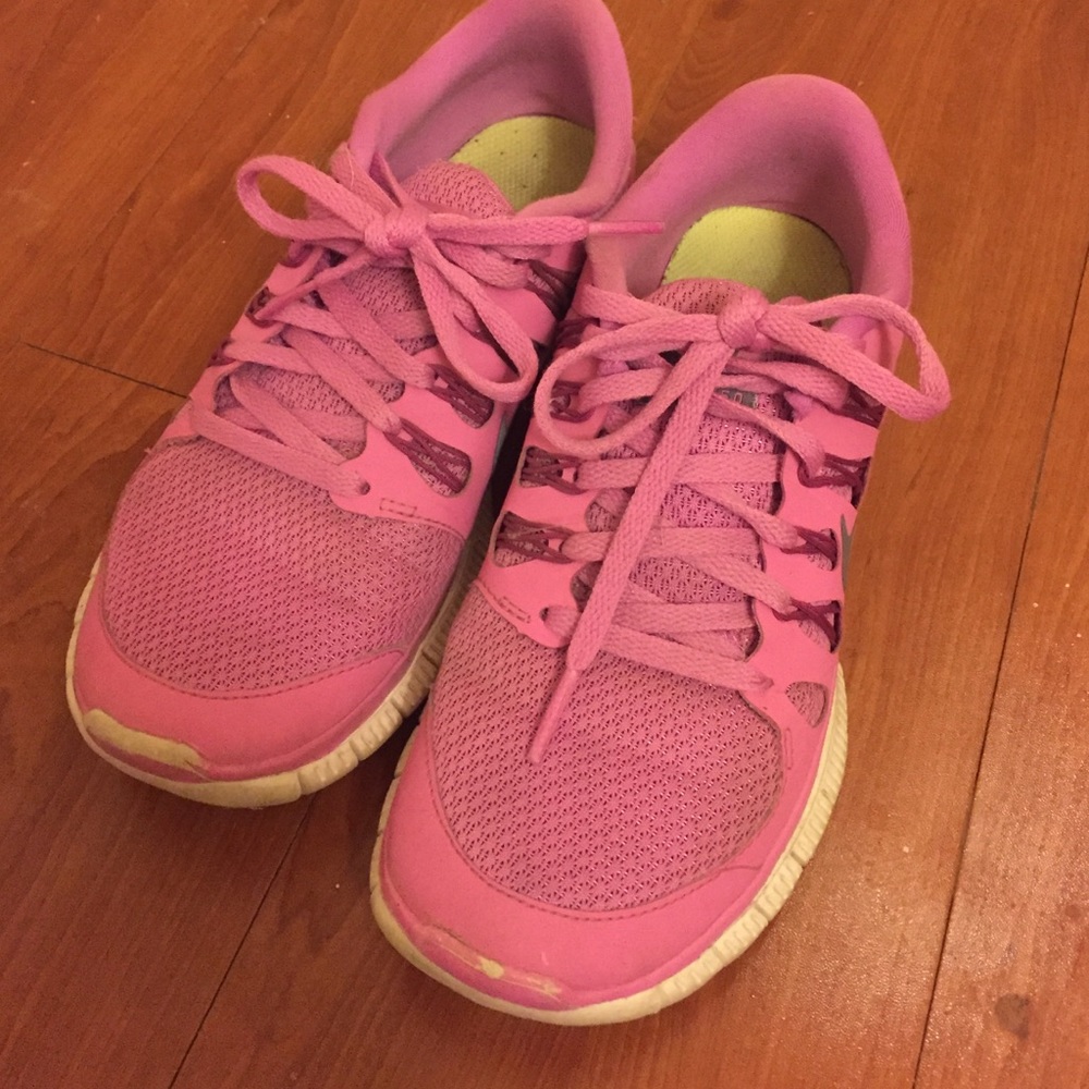 Bubble gum nike running shoes