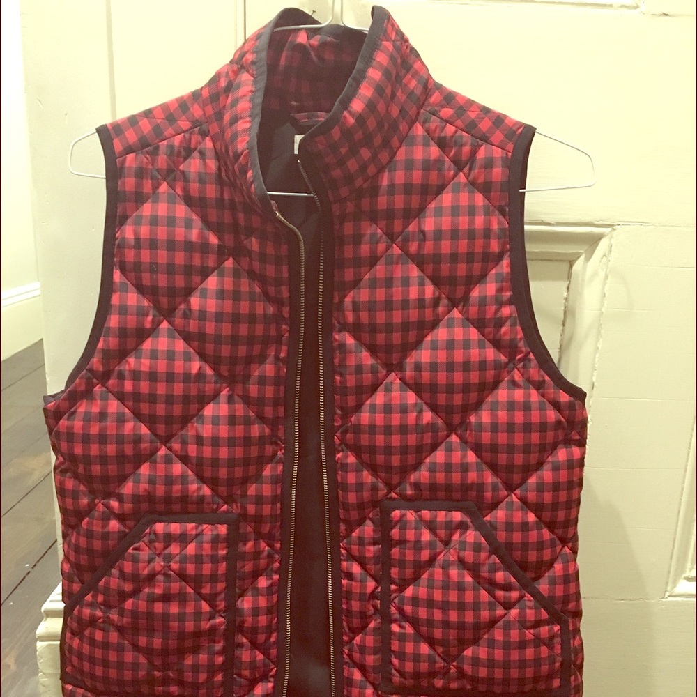J crew checkered vest