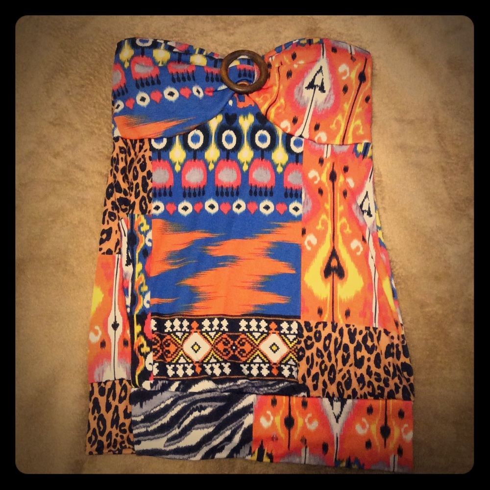Strapless bohemian shirt