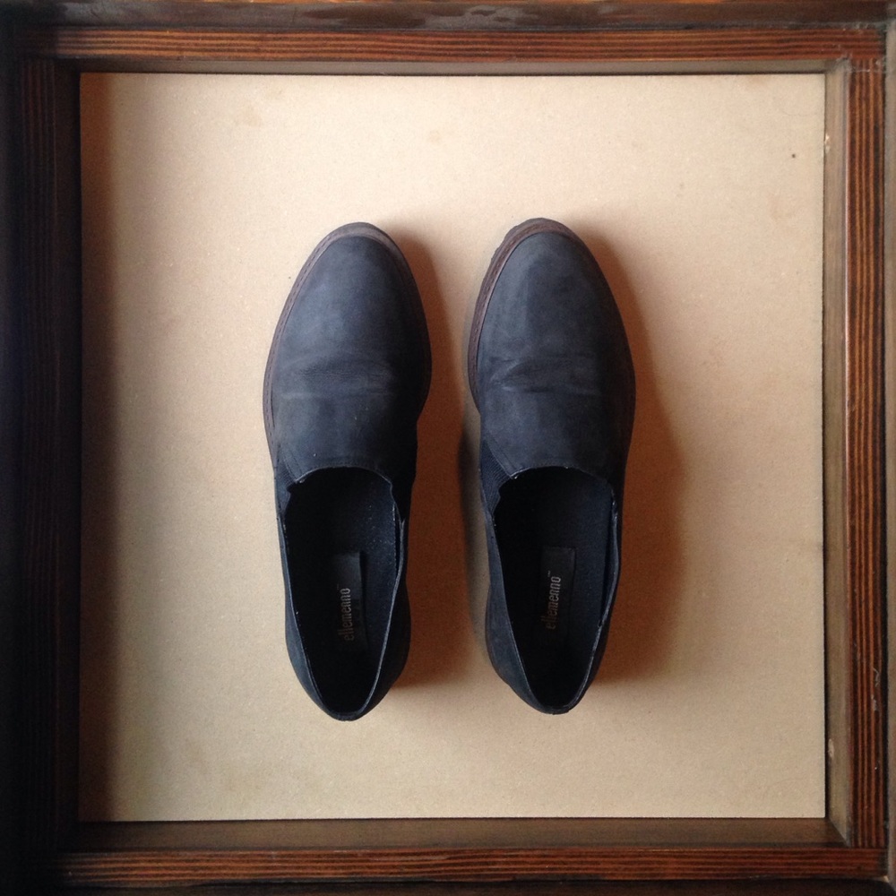 Black Leather Flats