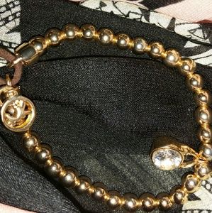 Rose gold beaded streach bracelet