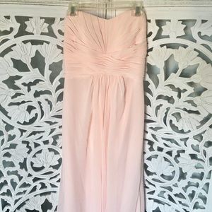 Strapless Chiffon DressPleated Bodice