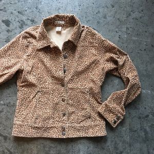 Ladies Leopard print corduroy jacket