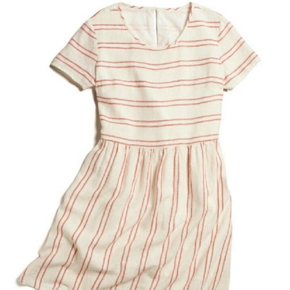 Old navy red and white linen stripe dress