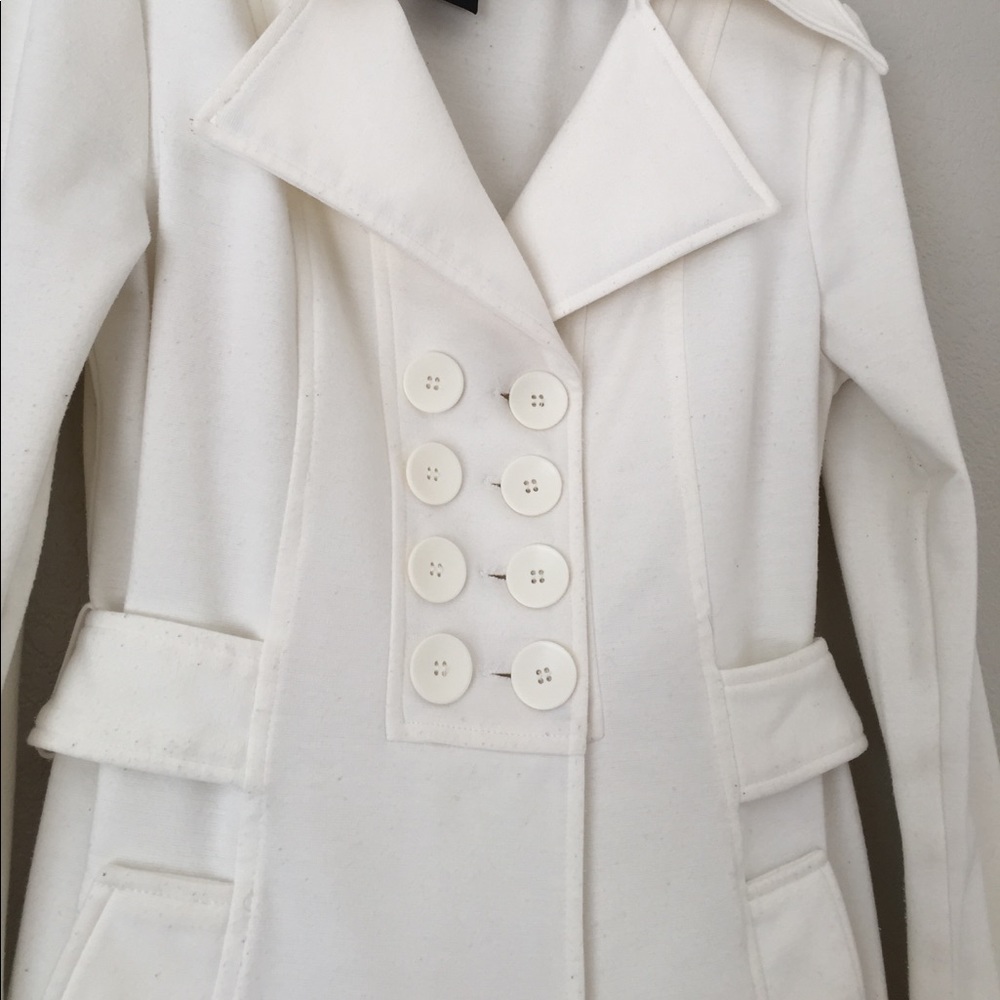 White Pea Coat - Picture 3 of 6
