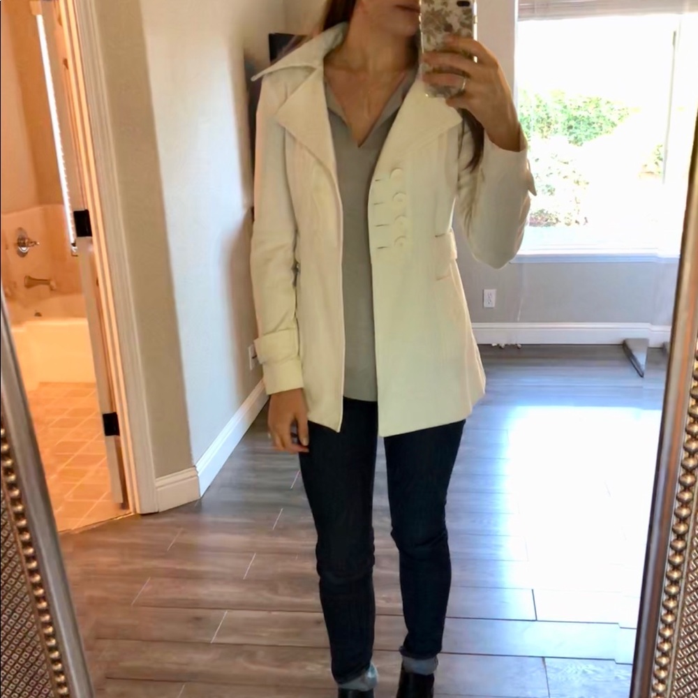 White Pea Coat - Picture 5 of 6
