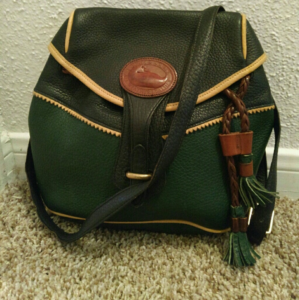 Vintage Dooney Tri-Colored Teton All Weather Leath
