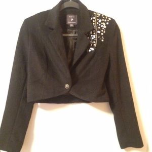 Embellished Black Crop Jacket