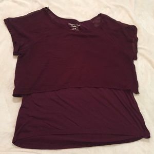 Maroon American Eagle Top