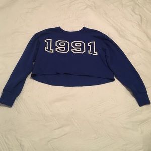 Blue Crop Top Sweatshirt