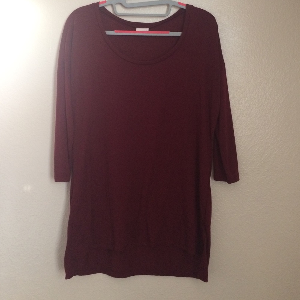 Maroon High Low Shirt
