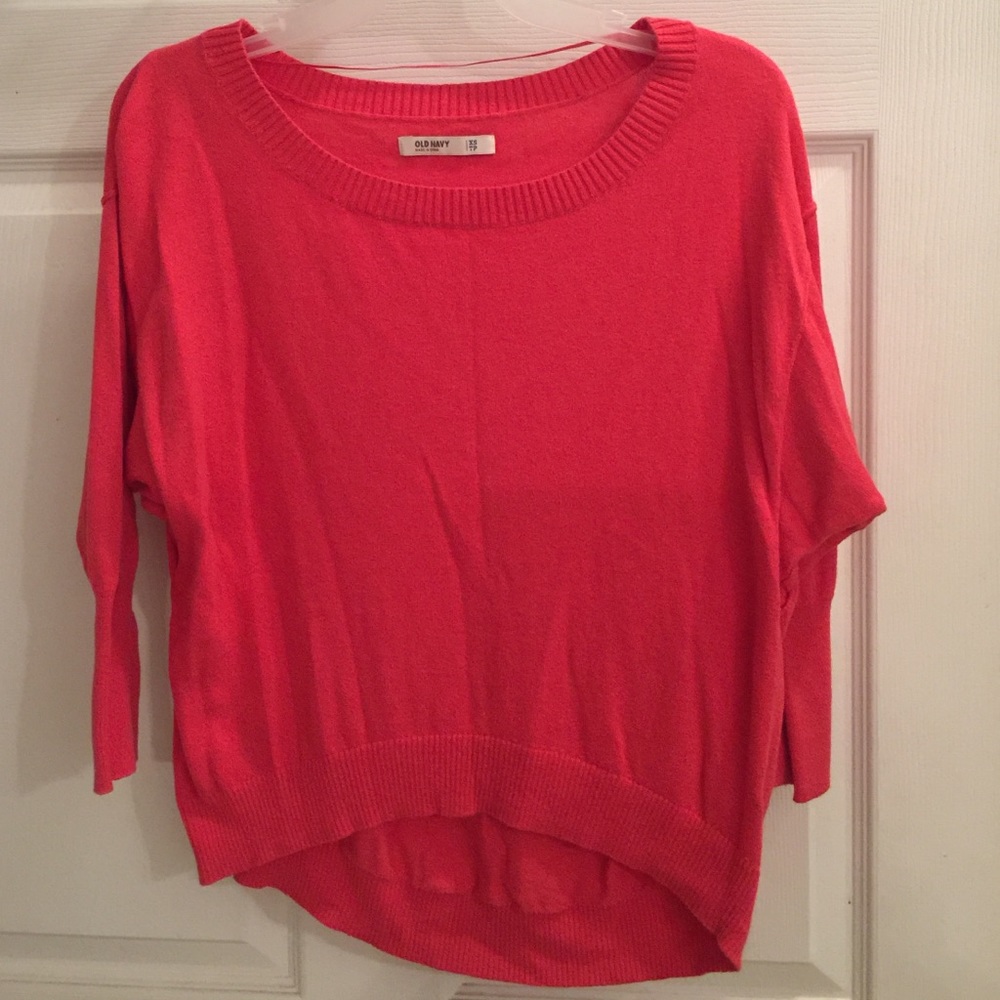 ❗️SOLD❗️Old Navy coral 3/4 length sweater!
