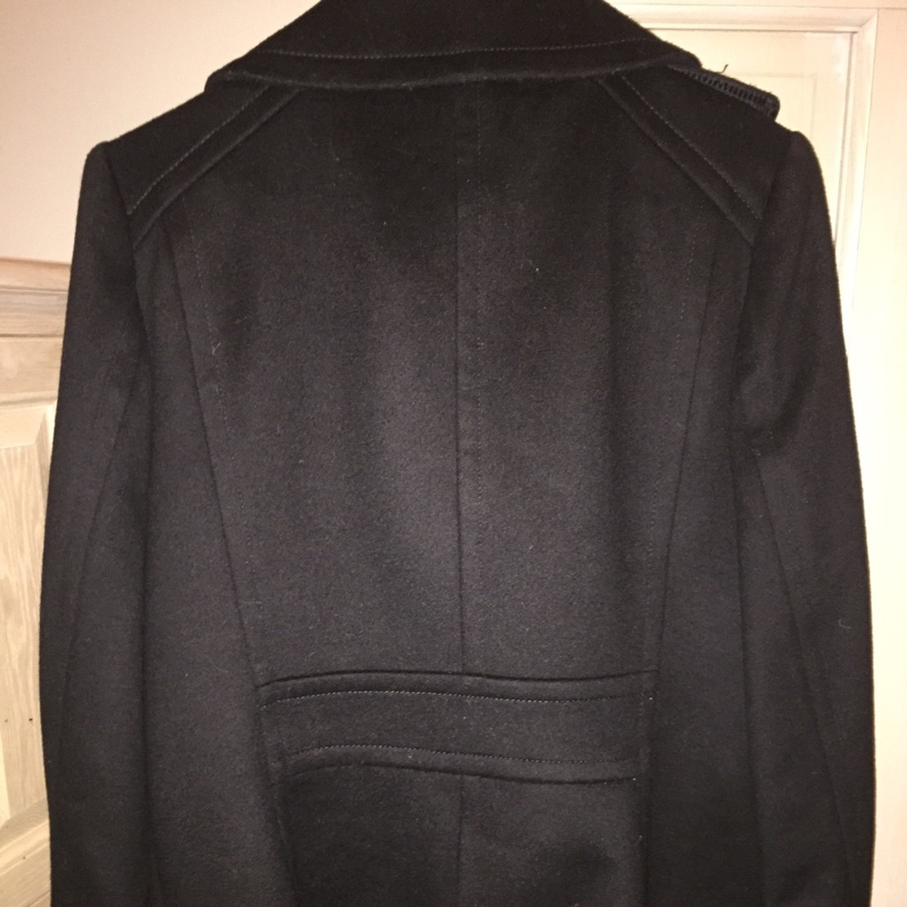 J. Crew 100% Wool Black Pea Coat; Women's Size 8 - Picture 3 of 4