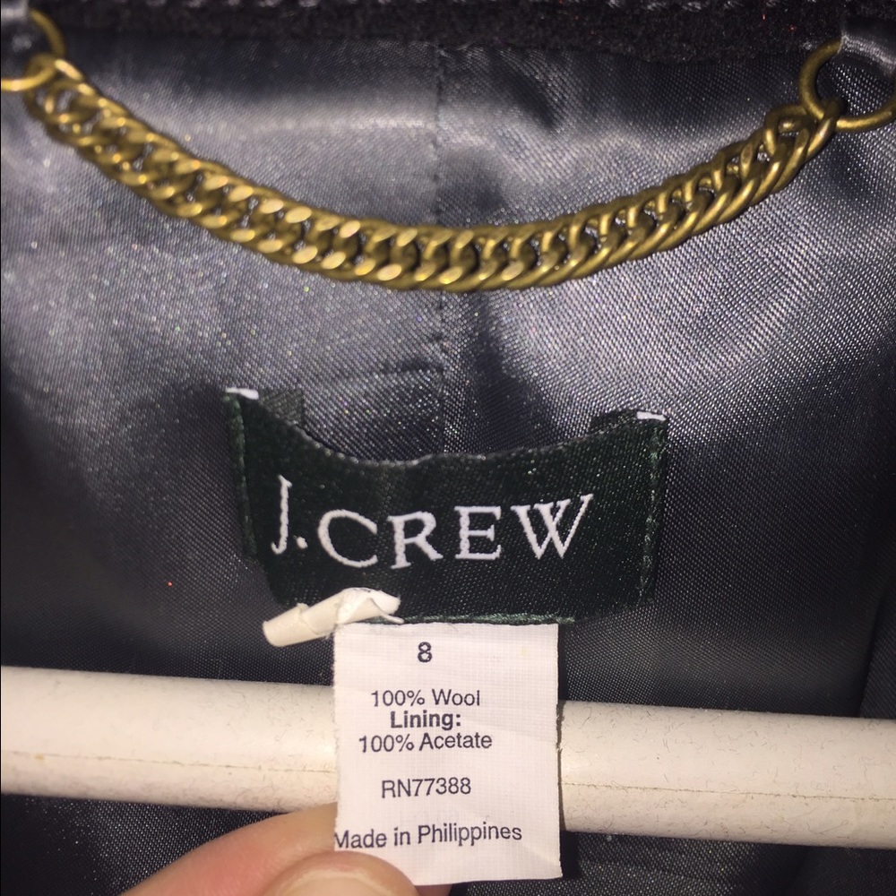 J. Crew 100% Wool Black Pea Coat; Women's Size 8 - Picture 4 of 4
