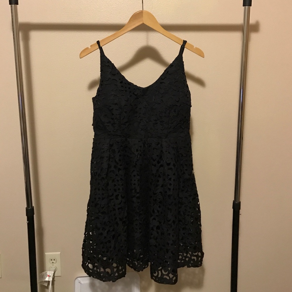 Lucy Paris Black floral cut design cocktail dress