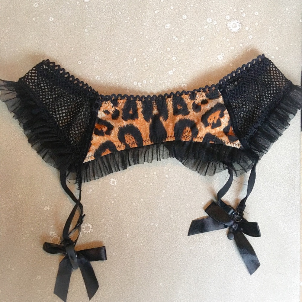Garter Belt Fishnet Animal Satin Bows