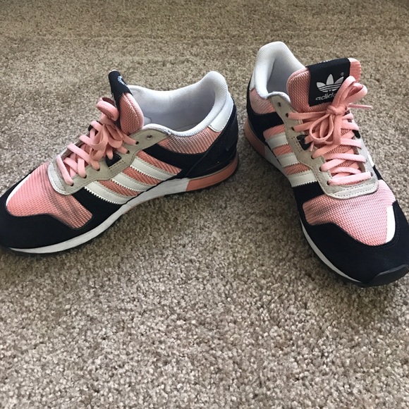 black pink adidas trainers