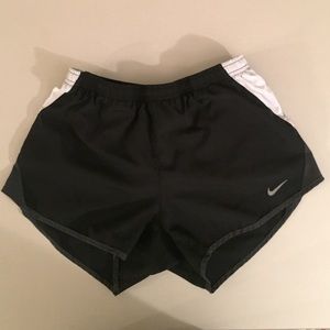 Nike Women's Black and White Running Shorts SMALL