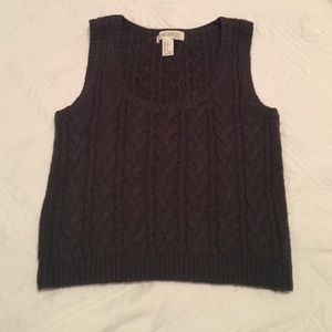 Gray Sweater Sleeveless Crop Top