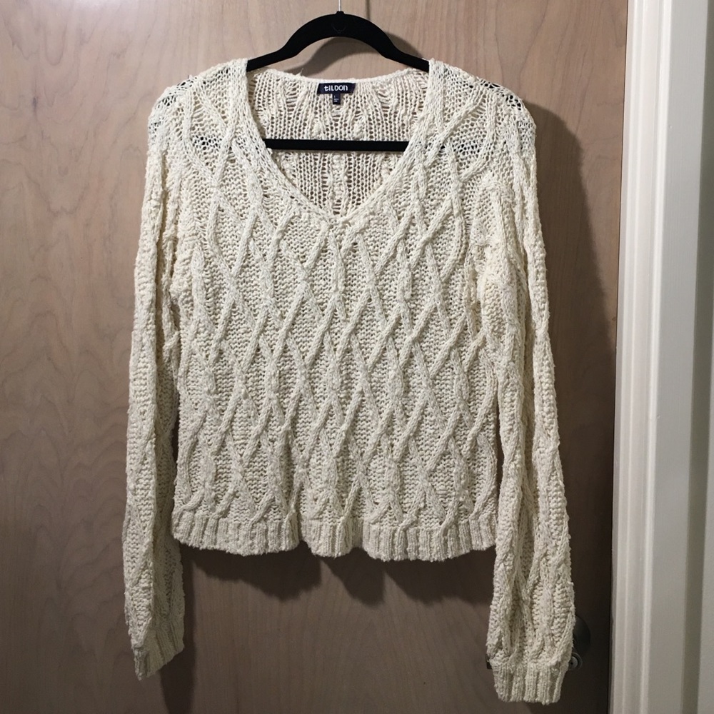 Cream knit sweater from Nordstrom