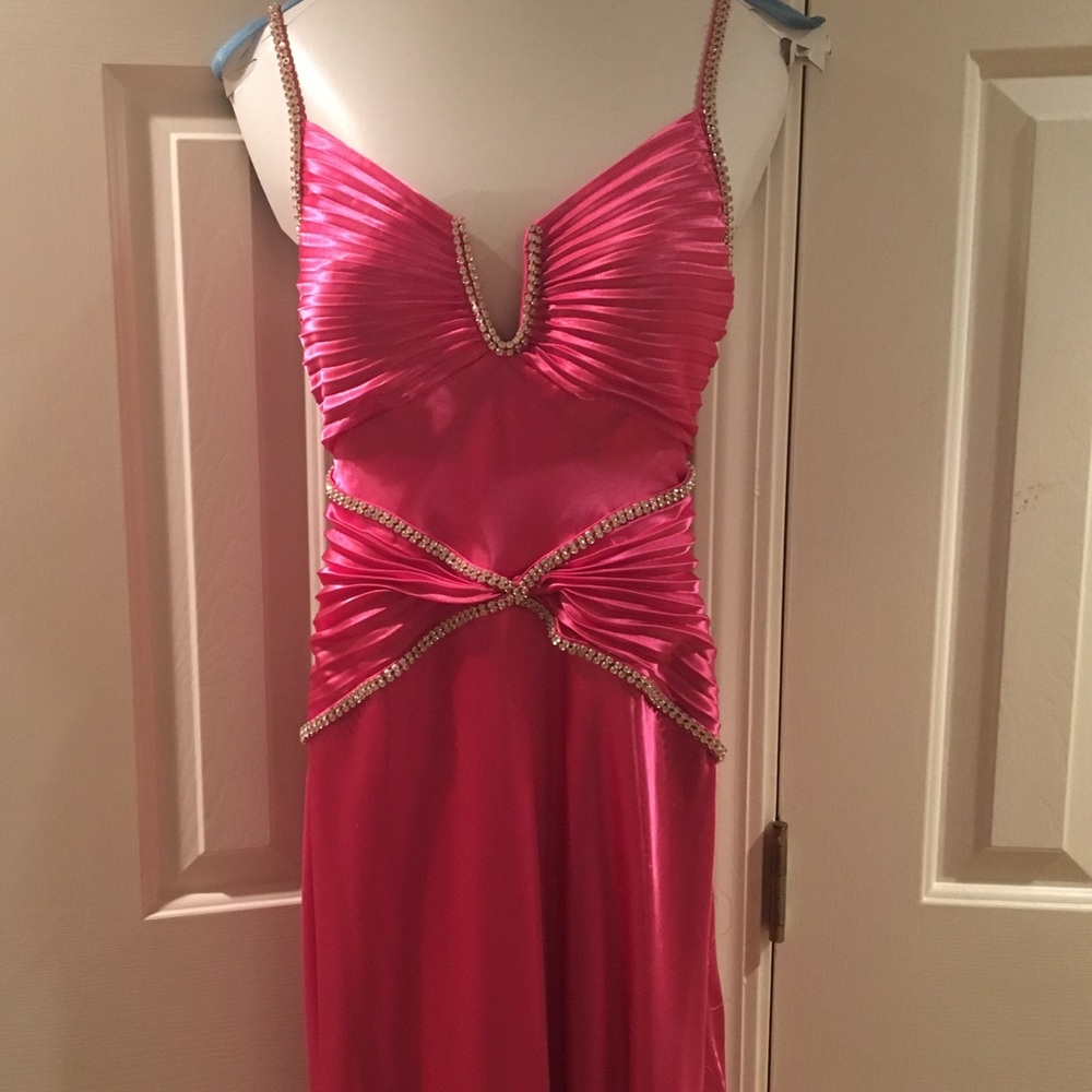 La Femme Pink Diamond Evening Gown