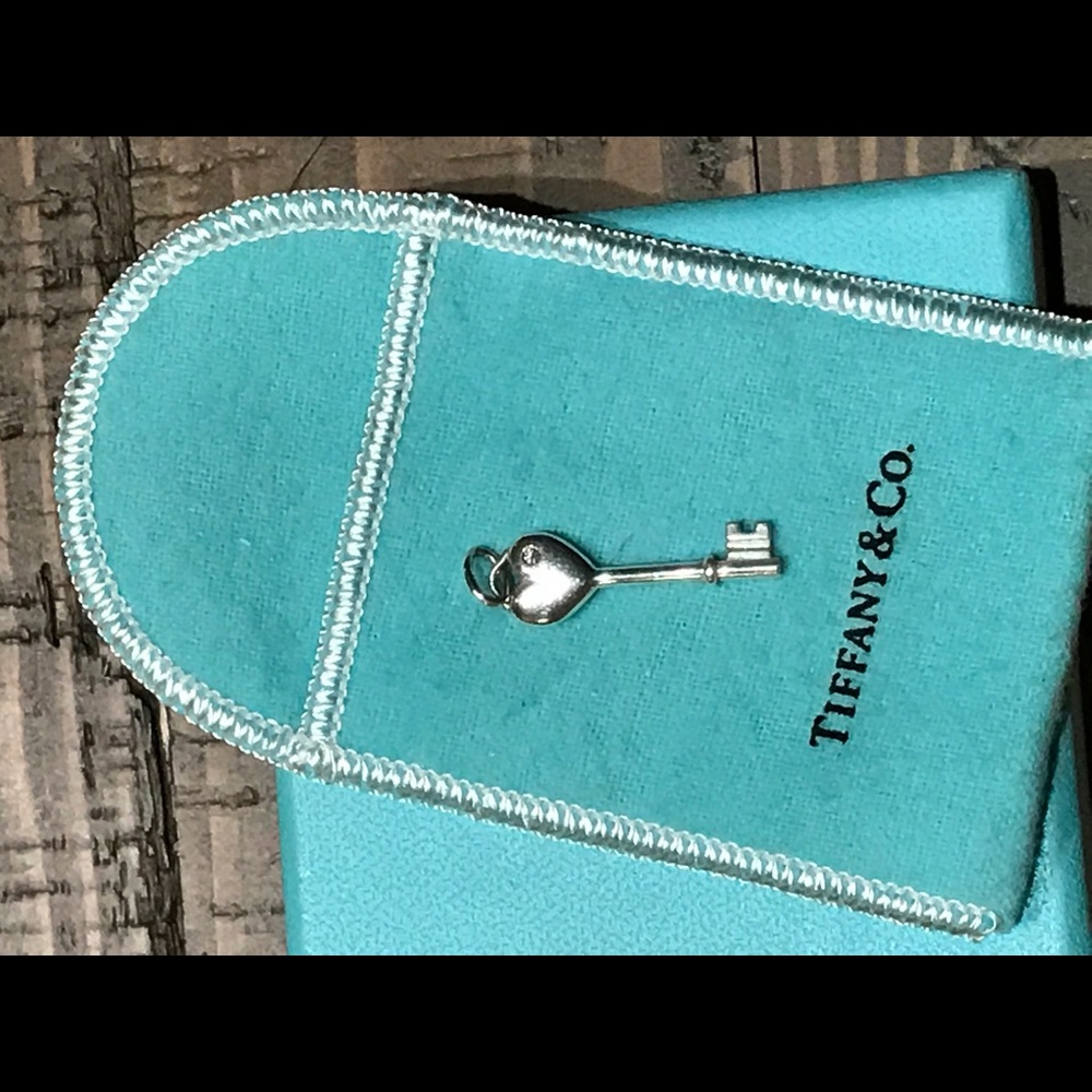Tiffany Diamond Heart Key Necklace Charm