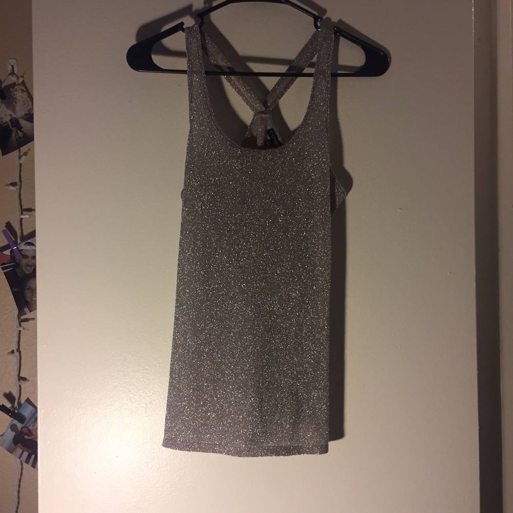 Sparkly champagne colored tank top from Express